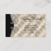 Mode Jewelry Makeup Artist Elegant Tufted Satin Visitekaartje (Achterkant)