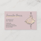 Mode jurk roze goud visitekaartje (Achterkant)