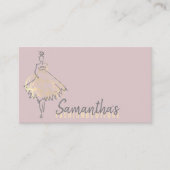 Mode jurk roze goud visitekaartje (Voorkant)