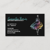 Mode jurk schets zwarte boutique visitekaartje (Achterkant)