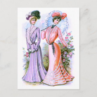 mode-jurken uit de jaren 1900 briefkaart
