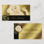 Mode juwelen Blonde Woman Gold Visitekaartje (Voorkant / Achterkant)