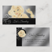 Mode juwelen Blonde Woman Silver Visitekaartje (Voorkant / Achterkant)