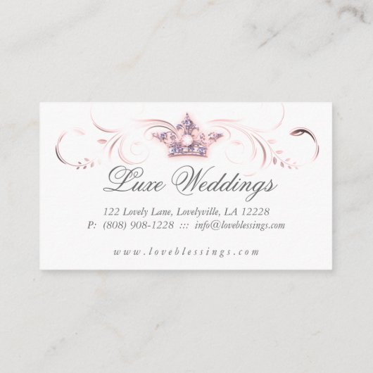 Mode juwelen bruiloft Elegant Crown Glitter Bus Visitekaartje (Achterkant)