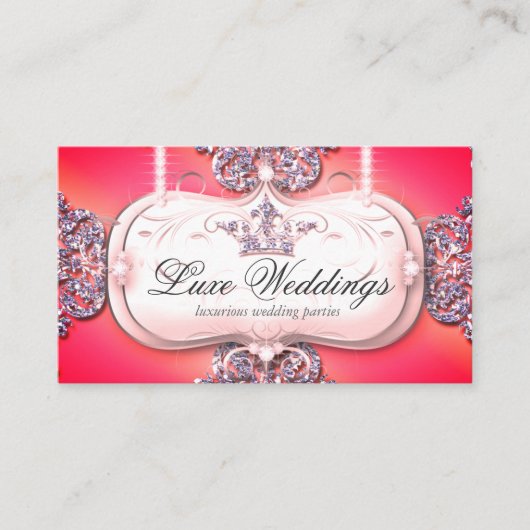 Mode juwelen bruiloft Elegant Crown Glitter Bus Visitekaartje (Voorkant)