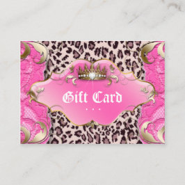 Mode juwelen Gift Certificate Leopard Lace Pink Kortingskaartje