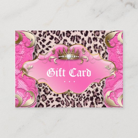 Mode juwelen Gift Certificate Leopard Lace Pink Kortingskaartje (Voorkant)