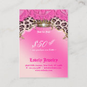 Mode juwelen Gift Certificate Leopard Lace Pink Kortingskaartje (Achterkant)