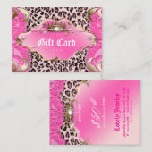 Mode juwelen Gift Certificate Leopard Lace Pink Kortingskaartje (Voorkant / Achterkant)