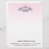 Mode juwelen salon Letterhead kroonroze Briefhoofd Sjabloon (Voorkant / Achterkant)