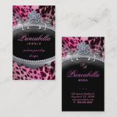 Mode juwelen Visitekaartje Bloem lak roze (Voorkant / Achterkant)