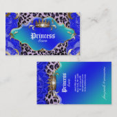 Mode juwelen Visitekaartje Leopard Lace Blue (Voorkant / Achterkant)