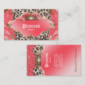 Mode juwelen Visitekaartje Leopard Lace Koral (Voorkant / Achterkant)