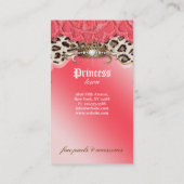 Mode juwelen Visitekaartje Leopard Lace Koral (Achterkant)