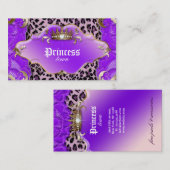 Mode juwelen Visitekaartje Leopard Lace Paars (Voorkant / Achterkant)
