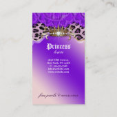 Mode juwelen Visitekaartje Leopard Lace Paars (Achterkant)