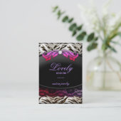 Mode juwelen Zebra Lace Pink Red Jumbo Visitekaartje (Staand voorkant)