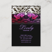 Mode juwelen Zebra Lace Pink Red Jumbo Visitekaartje (Achterkant)