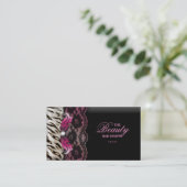 Mode juwelen Zebra Lace roze Visitekaartje (Staand voorkant)