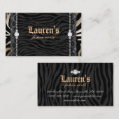 Mode juwelen Zebra Leopard Modern Gold Visitekaartje (Voorkant / Achterkant)