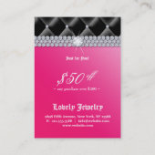 Mode juwelier Cadeaubon Tufted Satin Pink Kortingskaartje (Achterkant)