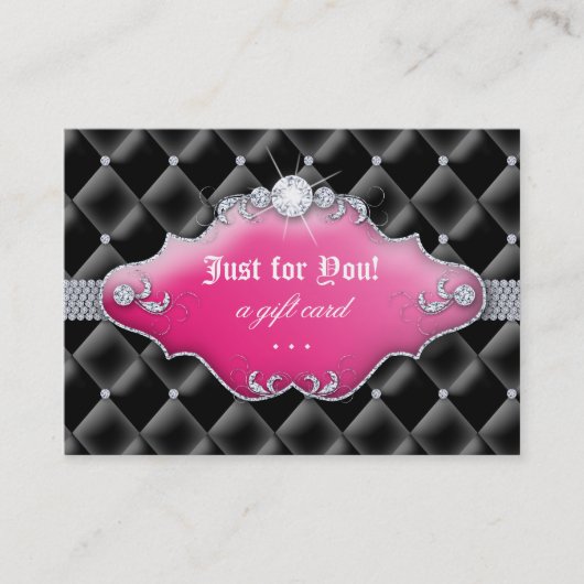 Mode juwelier Cadeaubon Tufted Satin Pink Kortingskaartje (Voorkant)