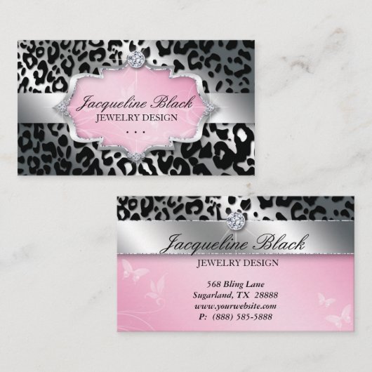 Mode juwelry Leopard Elegant Pattern Visitekaartje (Voorkant / Achterkant)