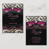 Mode Juwelry Zebra Lace Pink Jumbo Visitekaartje (Voorkant / Achterkant)