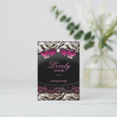 Mode Juwelry Zebra Lace Pink Jumbo Visitekaartje (Staand voorkant)