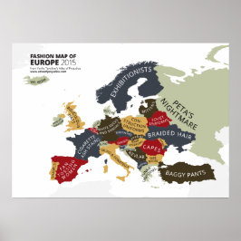 Mode Kaart van Europa Poster