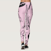 Mode, kalligrafie, Eiffeltoren, lippen Leggings (Achterkant)