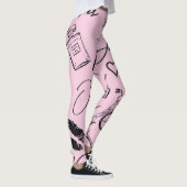 Mode, kalligrafie, Eiffeltoren, lippen Leggings (Rechts)