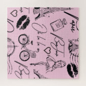 Mode, kalligrafie, Eiffeltoren, lippen Legpuzzel (Horizontaal)