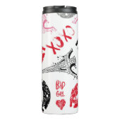 Mode, kalligrafisch Eiffeltoren patroon. Thermosbeker (Achterkant)