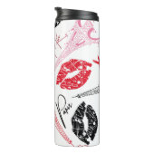 Mode, kalligrafisch Eiffeltoren patroon. Thermosbeker (Geroteerd rechts)