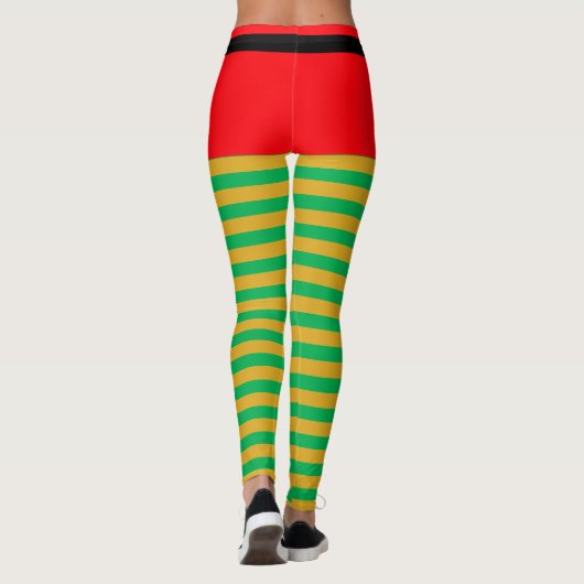 Mode Kerst Elf Gestreepte legging (Achterkant)