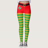 Mode Kerst Elf Gestreepte legging (Voorkant)