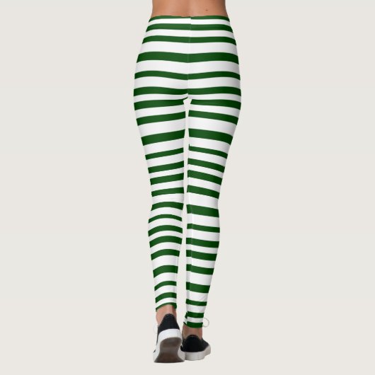 Mode kerst met groene en witte staven leggings (Achterkant)