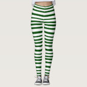 Mode kerst met groene en witte staven leggings (Voorkant)
