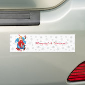 Mode kerstfeestelijke rode grijze illustratie bumpersticker (Op auto)