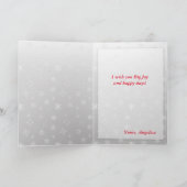 Mode kerstfeestelijke rode grijze illustratie feestdagen kaart (Binnen)