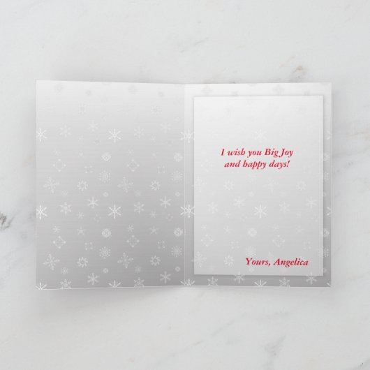 Mode kerstfeestelijke rode grijze illustratie feestdagen kaart (Binnen)