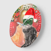 Mode kerstkat met Pet van Santa Claus Grote Klok (Hoek)