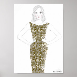 Mode ketch - gouden dress poster