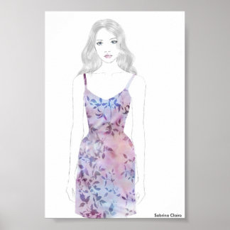 Mode ketch - Waterverf dress Poster
