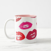 mode KISSES LIPS Glanzend rood Tweekleurige Koffiemok (Links)
