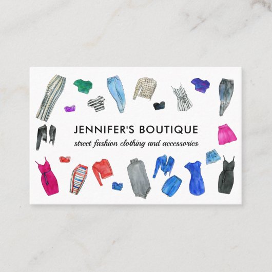 Mode Kleding Dress Boutique Store Retailer Visitekaartje (Voorkant)