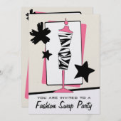 Mode Kledingruil Partij Zebra Print Dress Form Kaart (Voorkant / Achterkant)