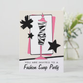 Mode Kledingruil Partij Zebra Print Dress Form Kaart (Staand voorkant)