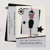 Mode / Kledingzwembad Partij  Dress-formulier Kaart (Voorkant / Achterkant)